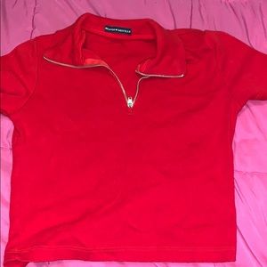 Brandy Melville red zip top